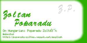 zoltan poparadu business card